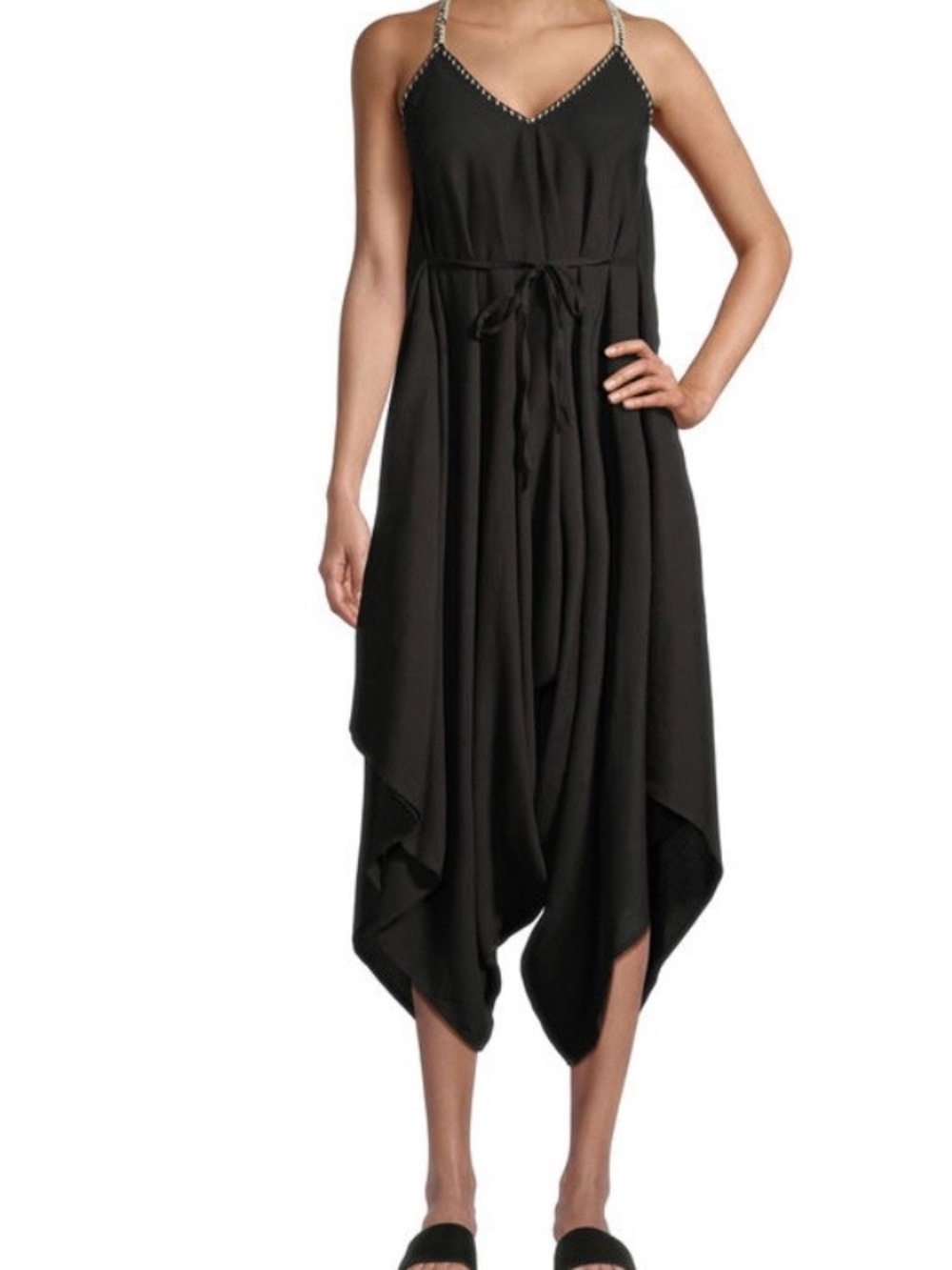 NEW World Market Goa Boho Vacation Pockets Harem Tie Lagenlook Jumpsuit S/M